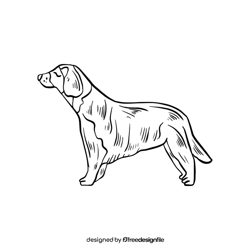 Free dog pet black and white clipart