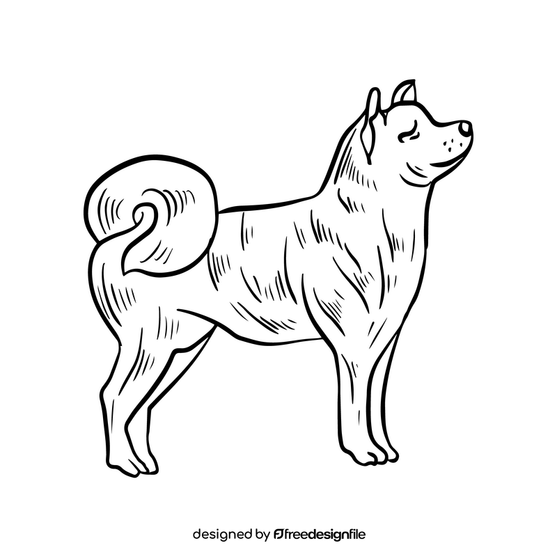 Cute dog pet black and white clipart
