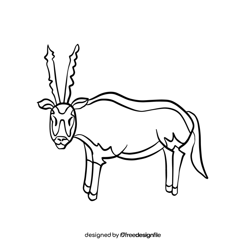 Antelope black and white clipart
