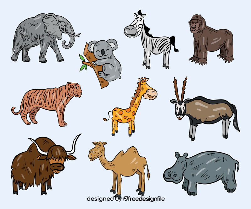 African animals vector