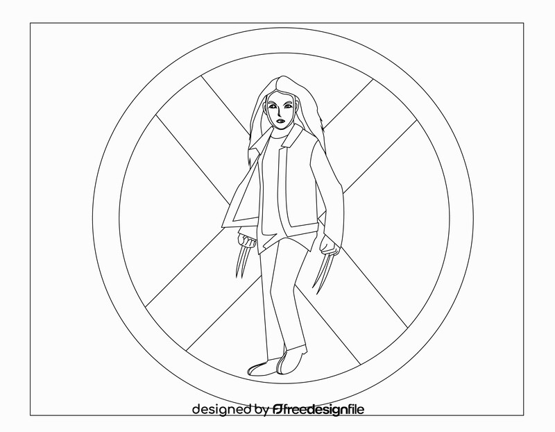 X 23 Laura black and white vector