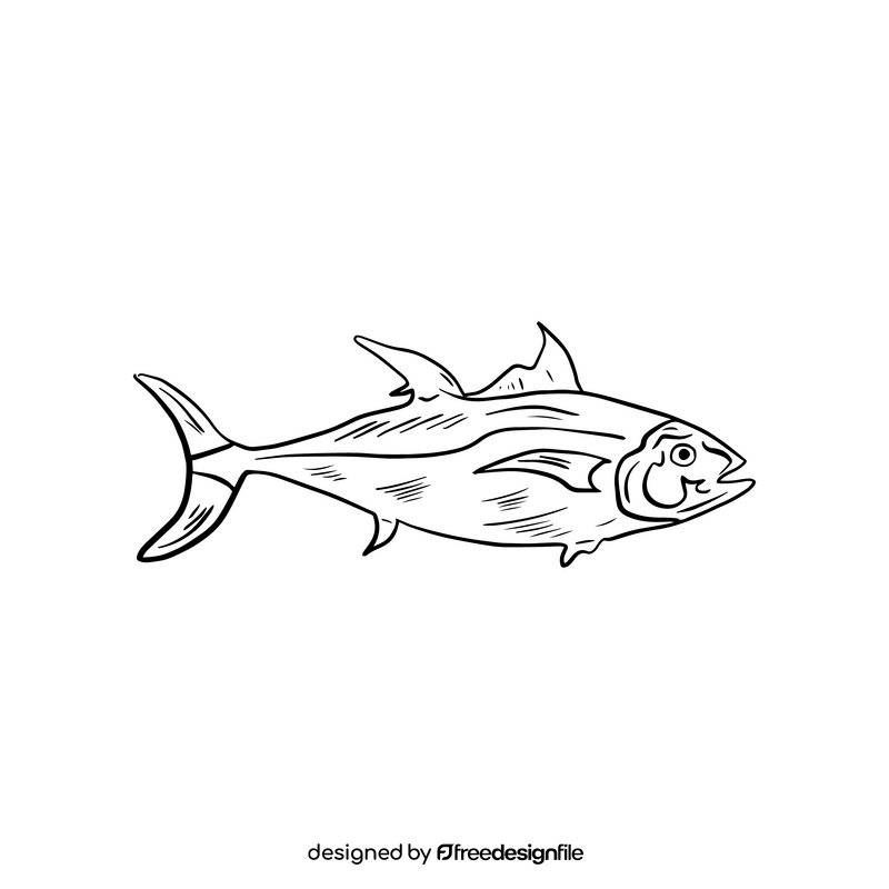 Free fish cartoon black and white clipart vector free download