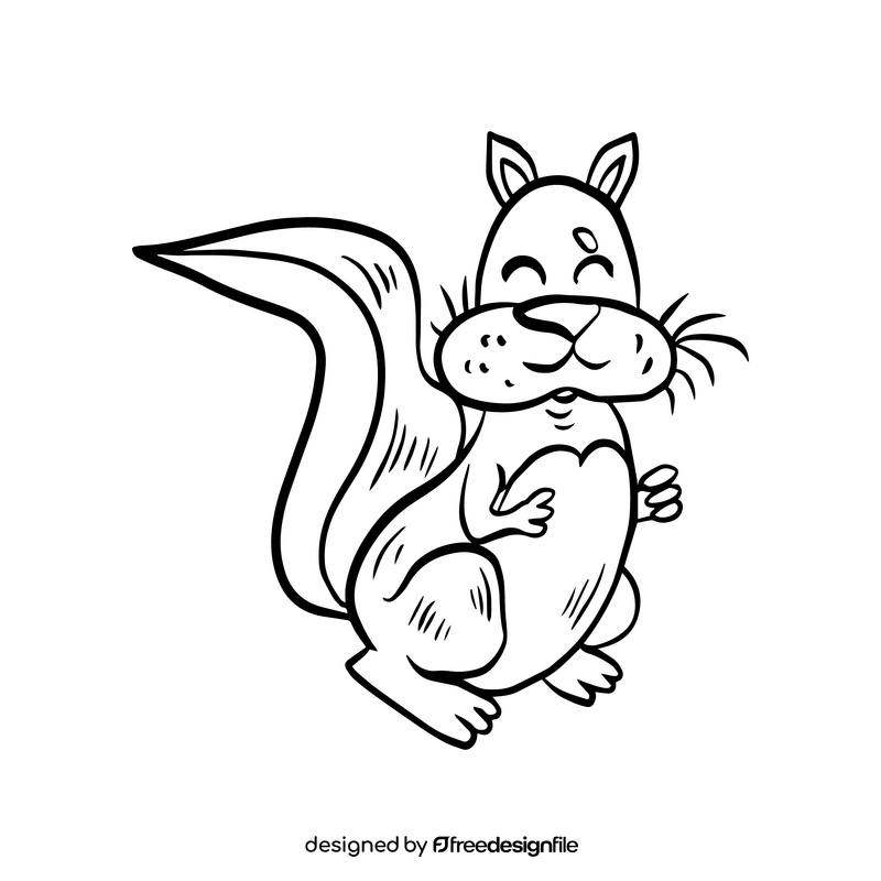 Free squirrel animal black and white clipart