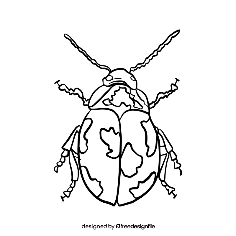 Beetle black and white clipart