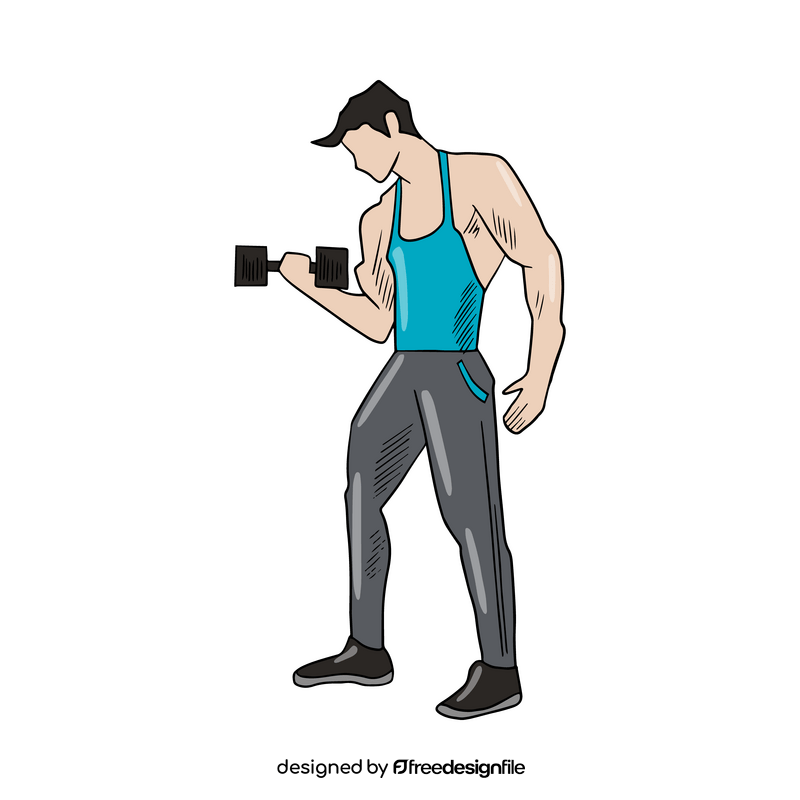 Man dumbbell workout clipart