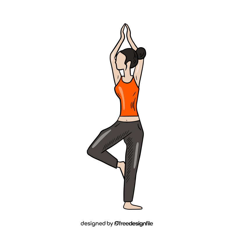 Sports woman doing yoga clipart