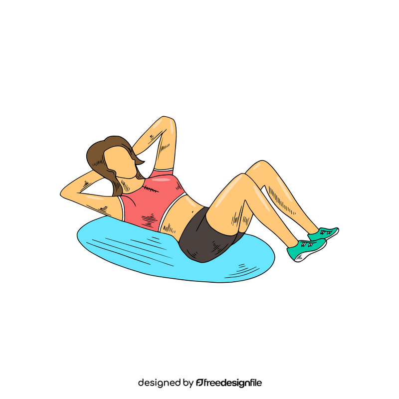 Fitness girl exercising clipart