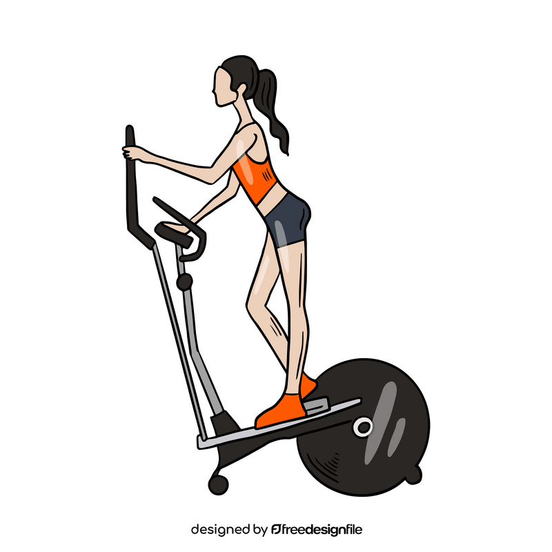 Girl training fitness cartoon clipart