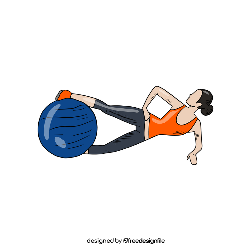 Sports girl doing exercising with balls clipart