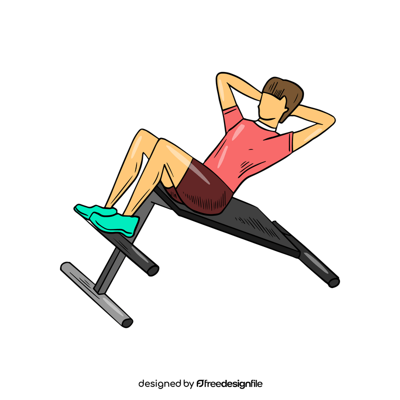 Man exercising in gym illustration clipart