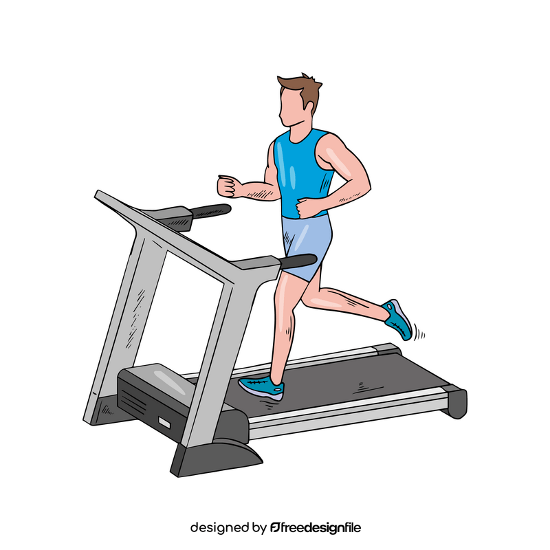 Sportsman running in gym illustration clipart