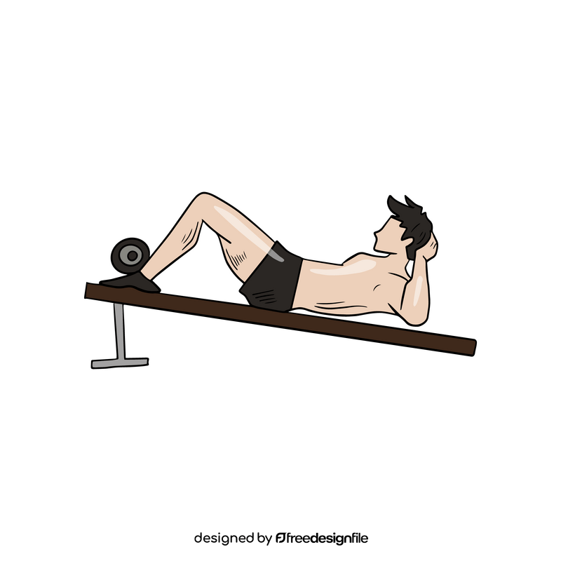 Free man in gym drawing clipart