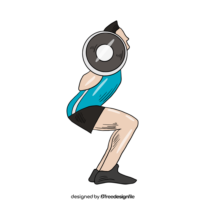 Sportsman lifting kettlebell cartoon clipart
