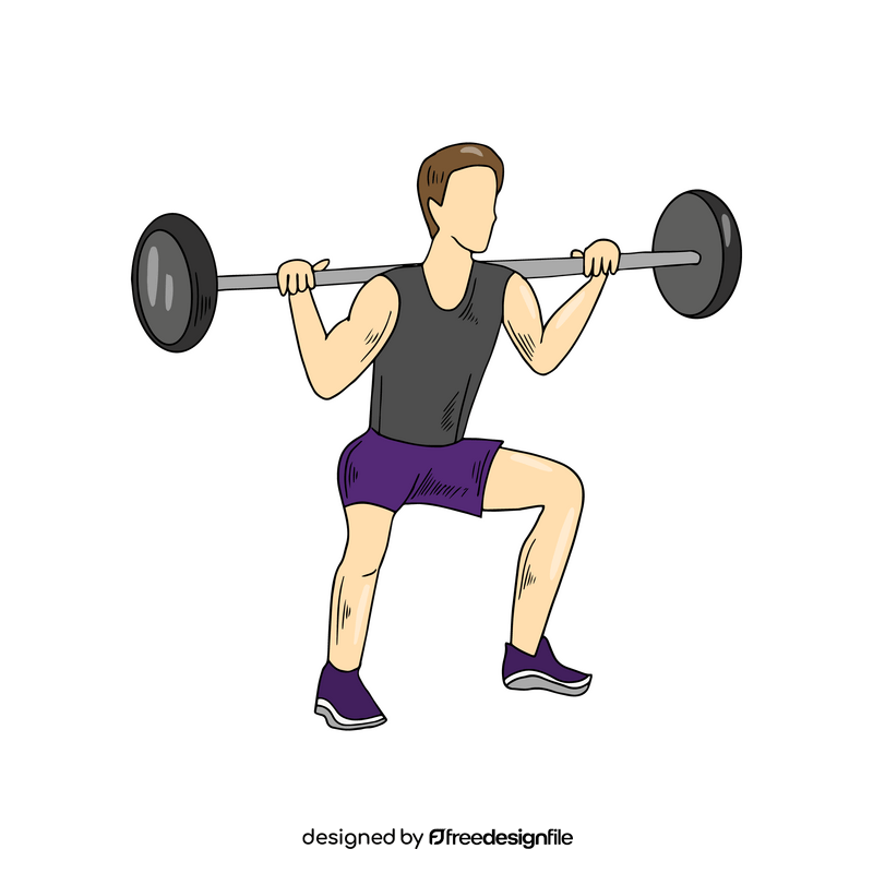Sportsman lifting kettlebell illustration clipart
