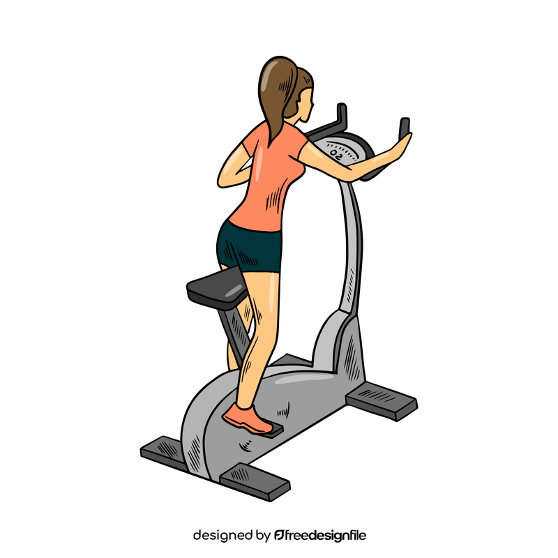 Fitness girl cartoon drawing clipart