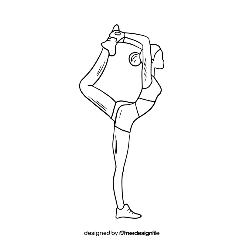 Girl athlete exercise illustration black and white clipart