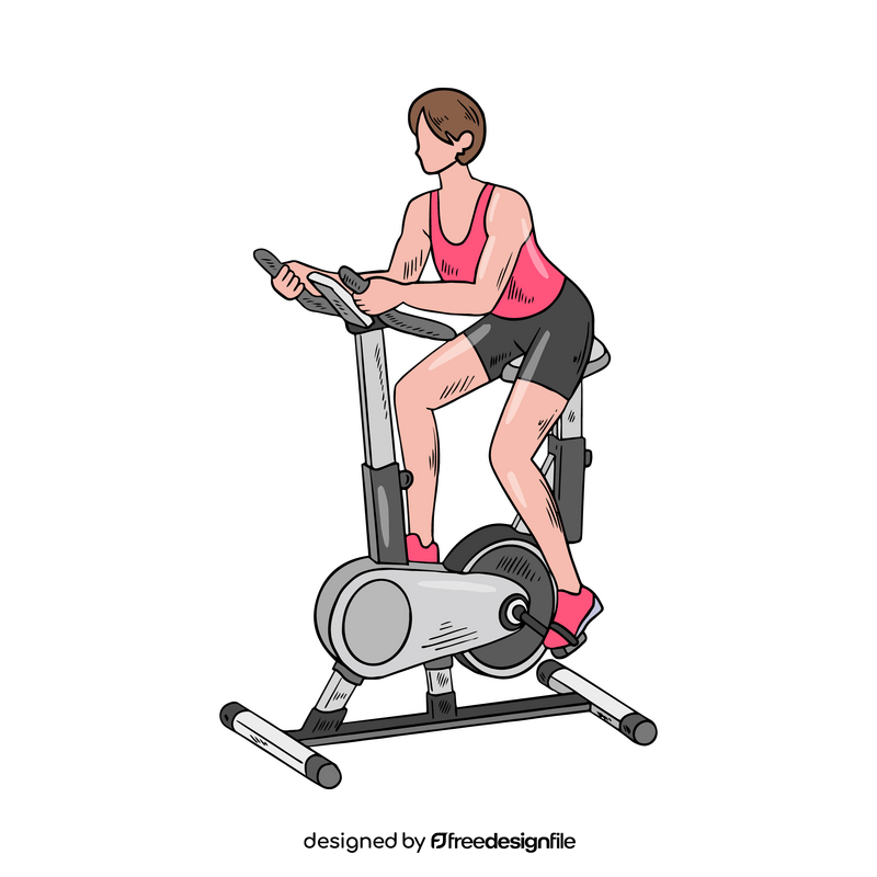 Girl training in gym illustration clipart