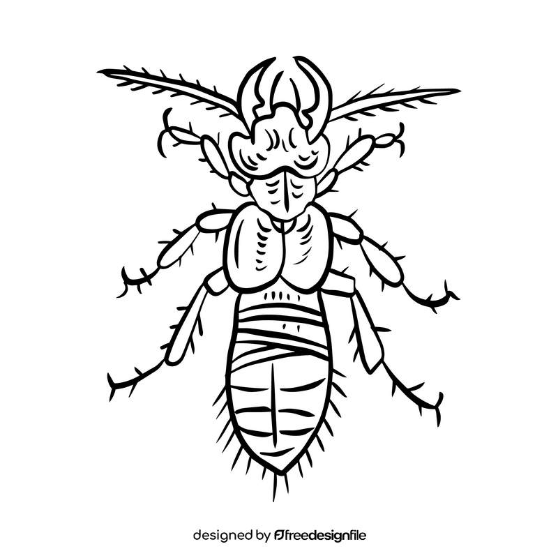 Free Bug black and white clipart