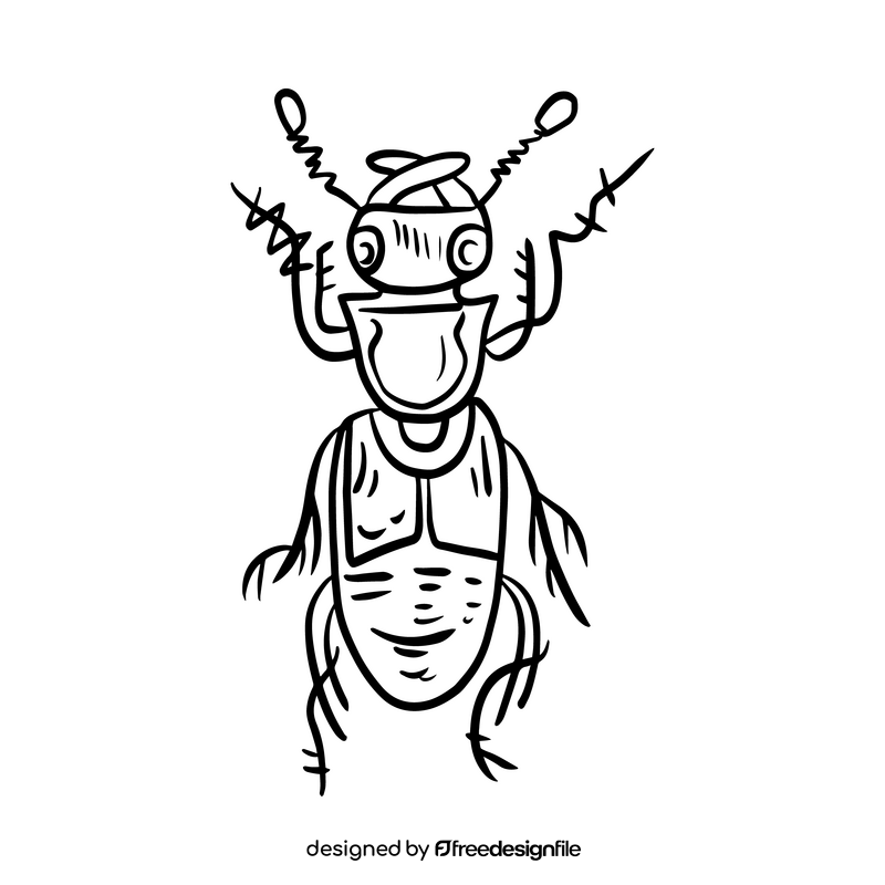 Free Bug drawing black and white clipart
