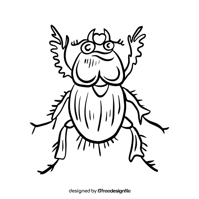 Bug drawing black and white clipart