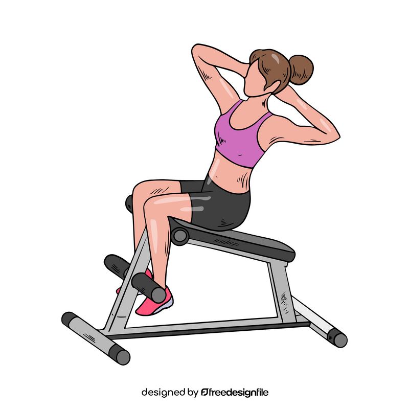 Sportswoman in gym illustration clipart