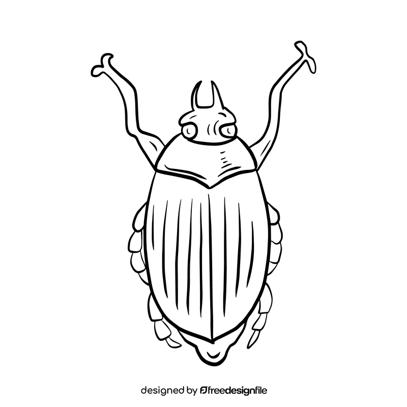 Bug black and white clipart