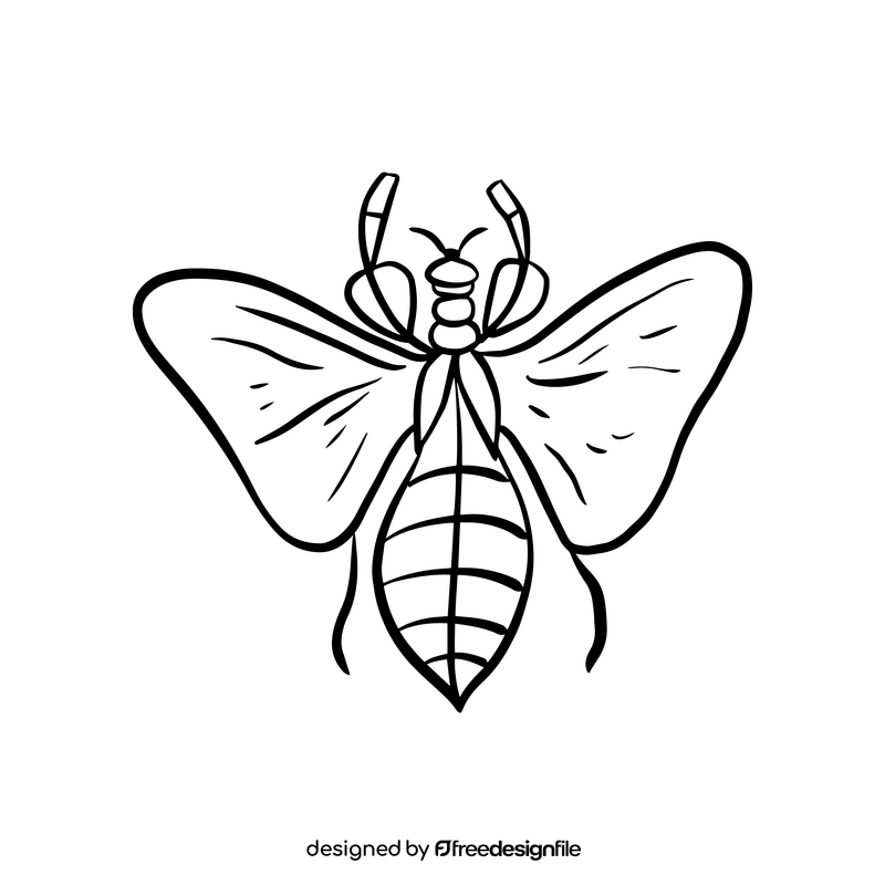 Mantis black and white clipart