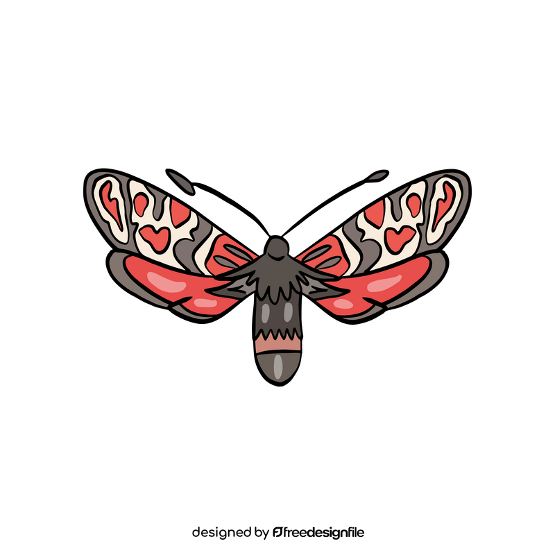 Red moth drawing clipart