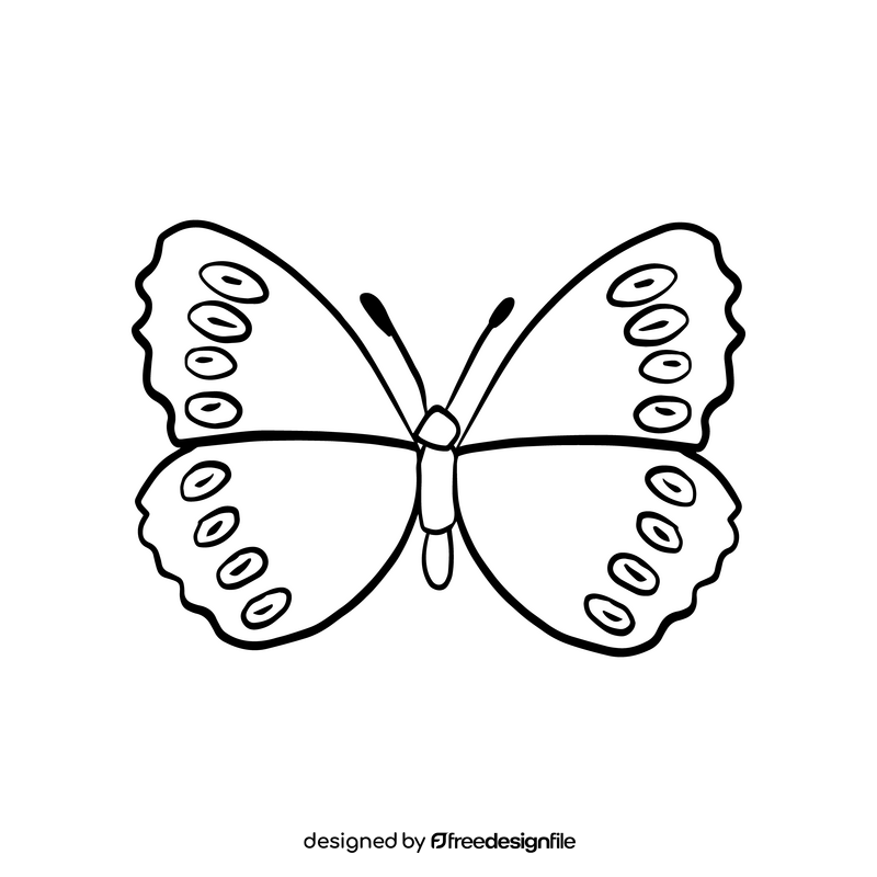 Moth black and white clipart