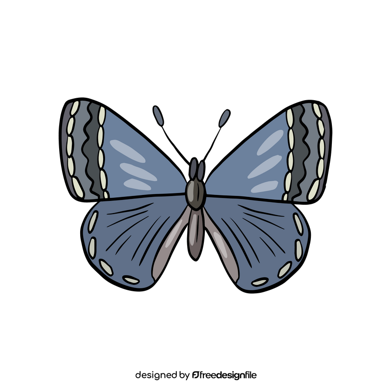 Blue moth cartoon clipart