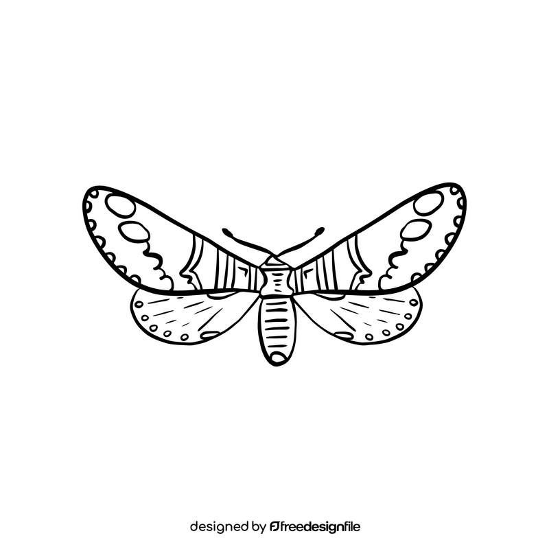 Free moth black and white clipart