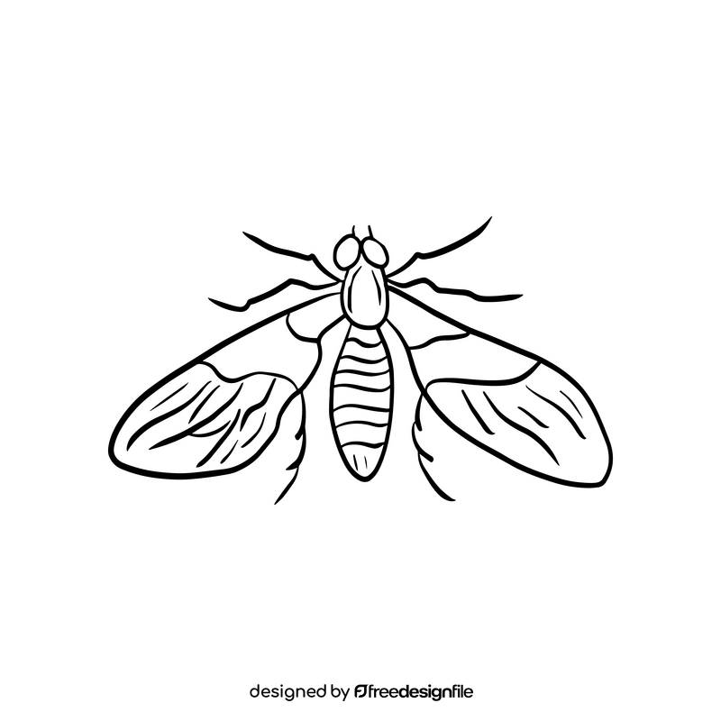 Mosquito black and white clipart