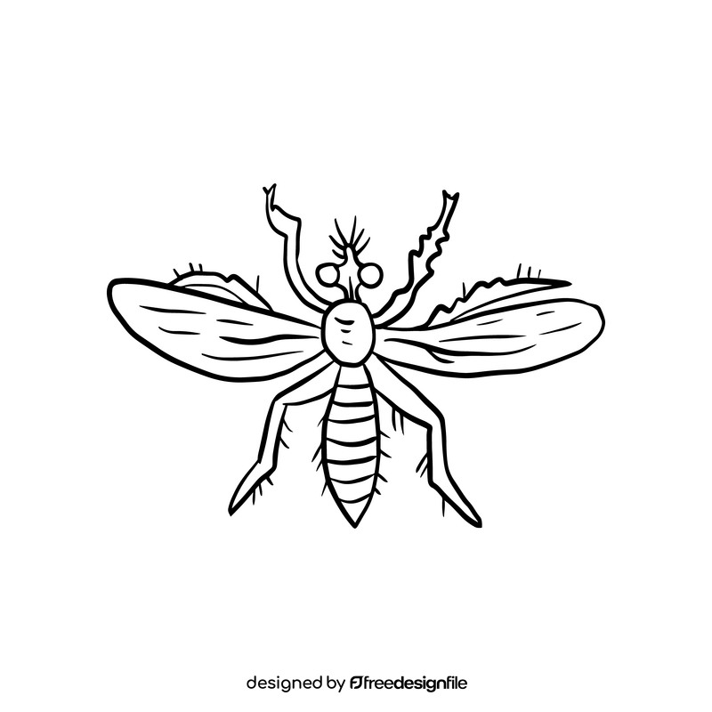 Mosquito black and white clipart