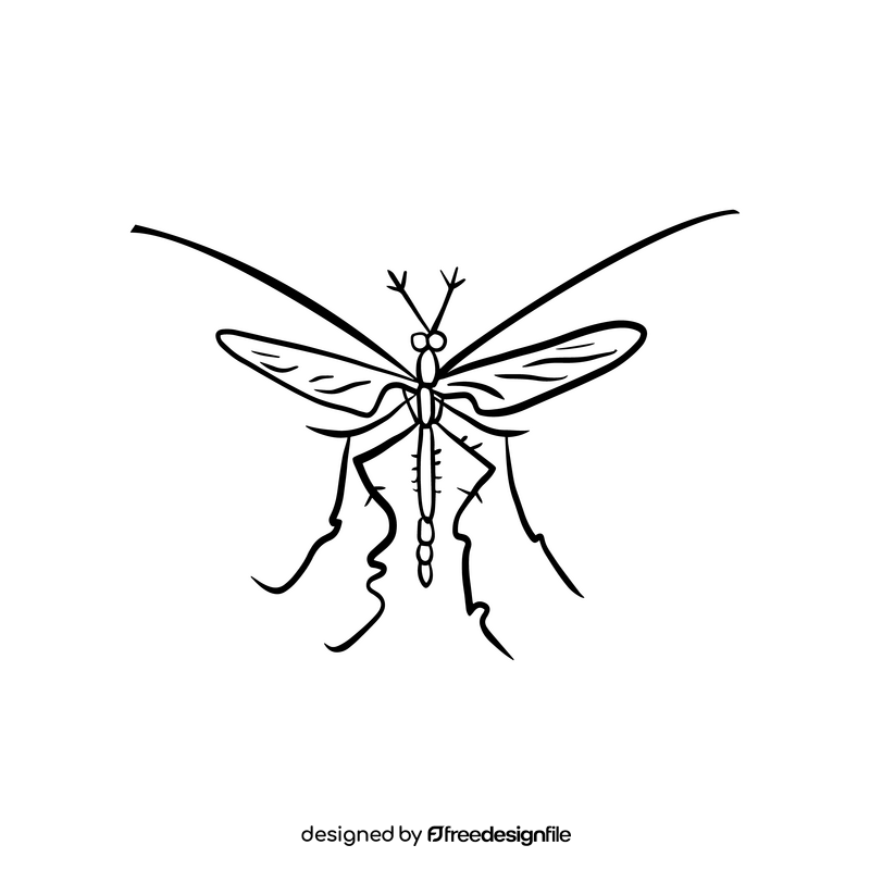 Mosquito black and white clipart