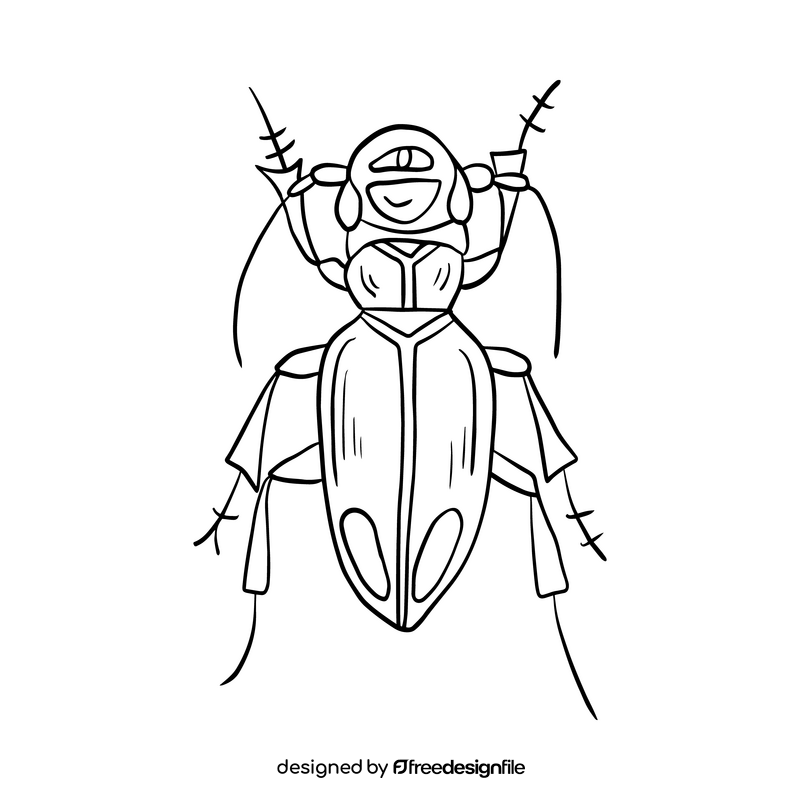 Beetle drawing black and white clipart