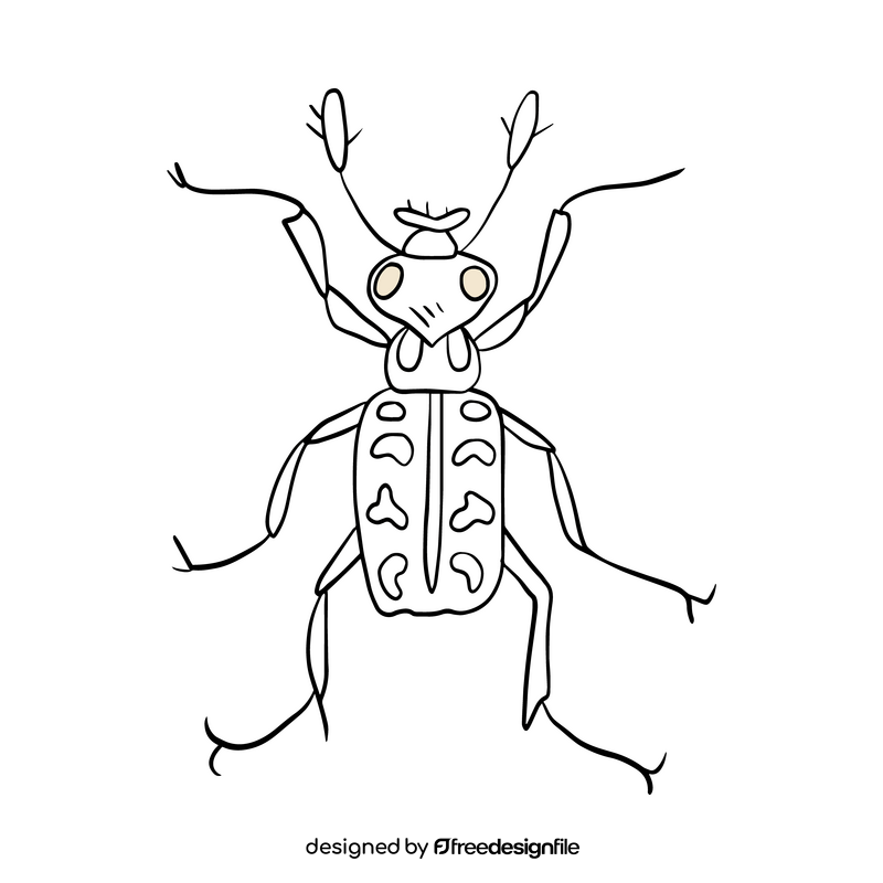 Beetle black and white clipart