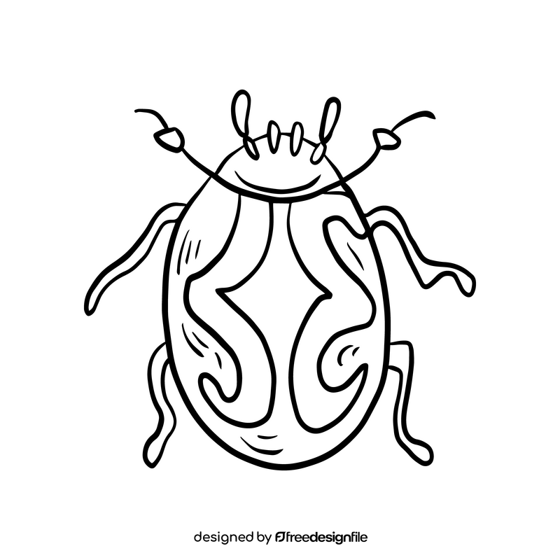Beetle black and white clipart