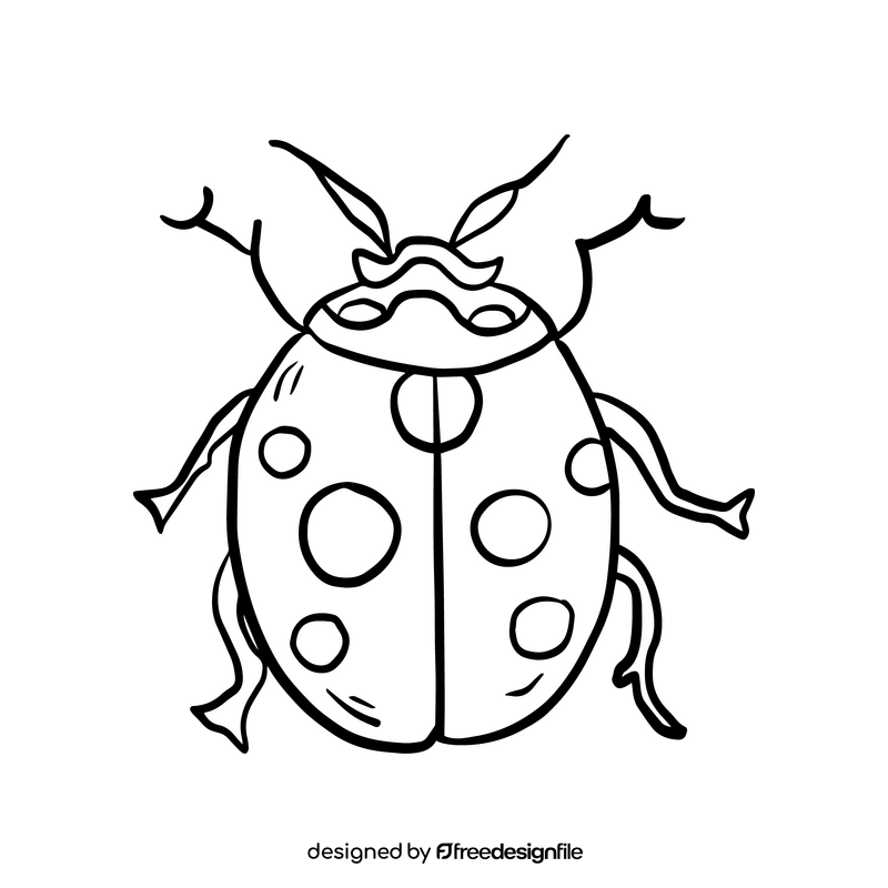 Beetle black and white clipart