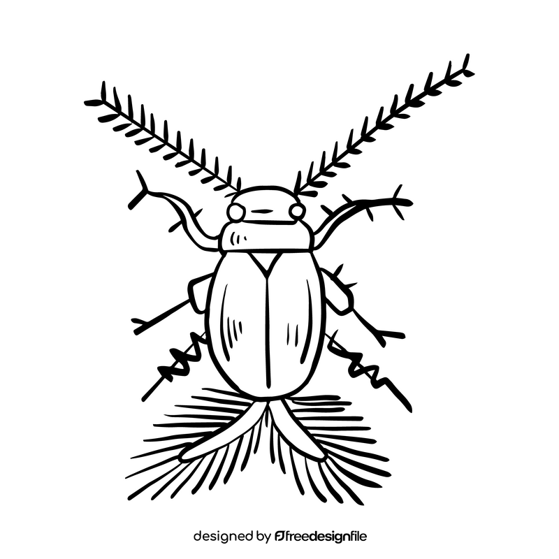 Beetle black and white clipart