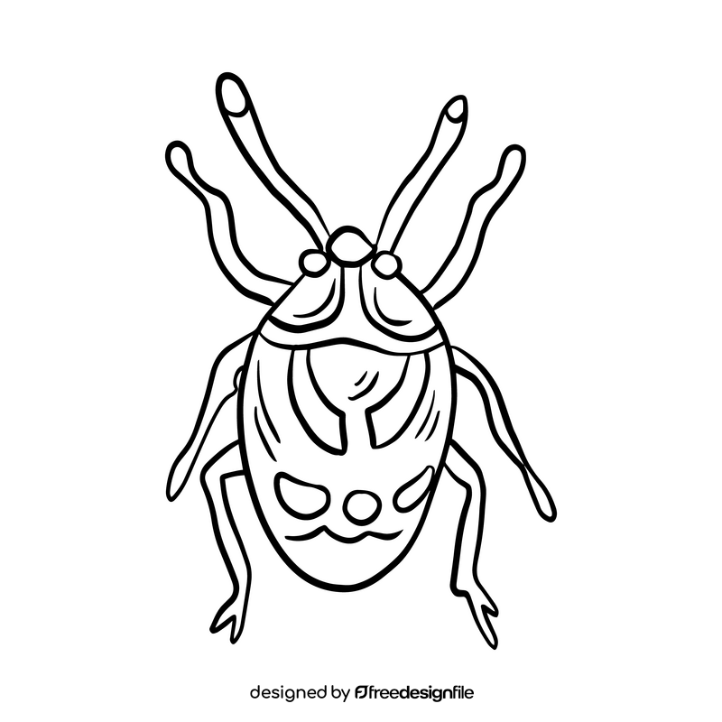 Stink bug black and white clipart