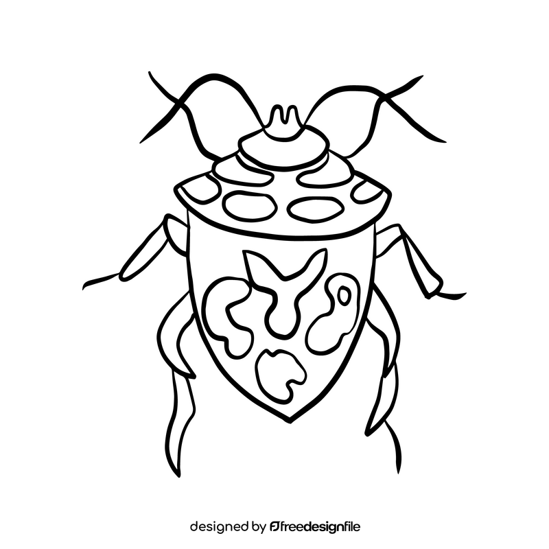 Free stink bug black and white clipart