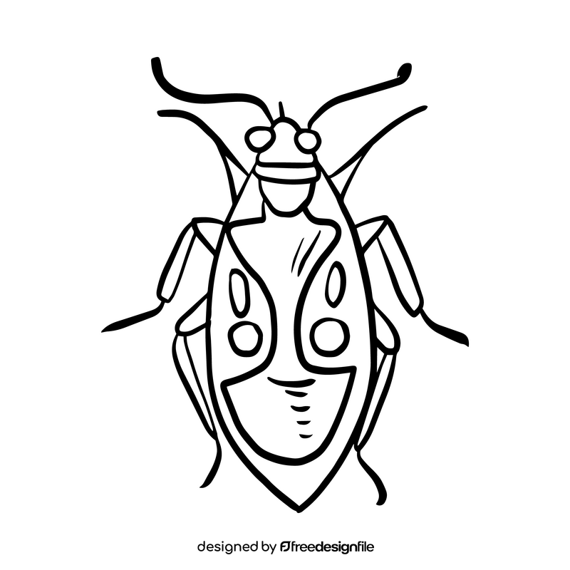 Stink bug drawing black and white clipart