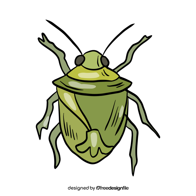 Cartoon green stink bug illustration clipart