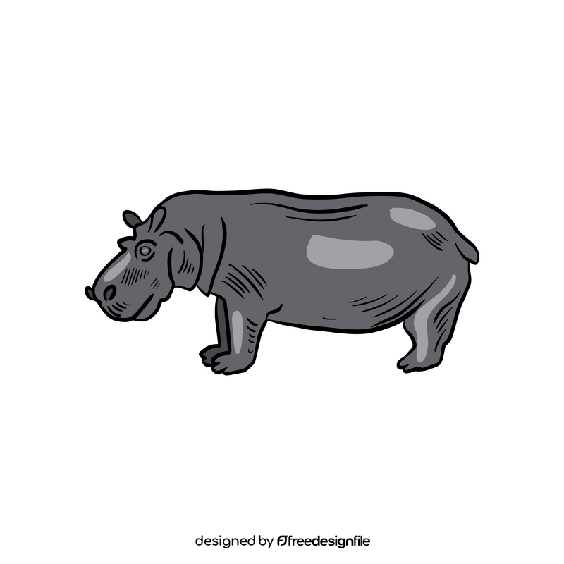 Hippo animal cartoon clipart