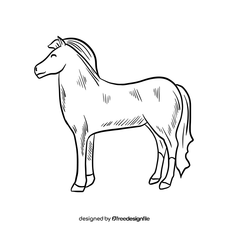 Free horse black and white clipart