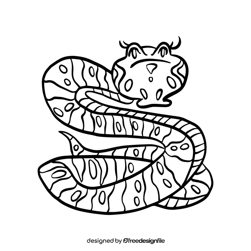 Snake black and white clipart