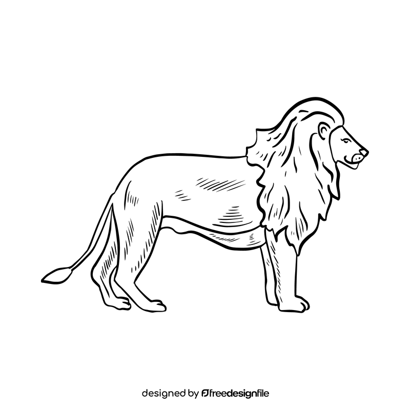 Free lion black and white clipart