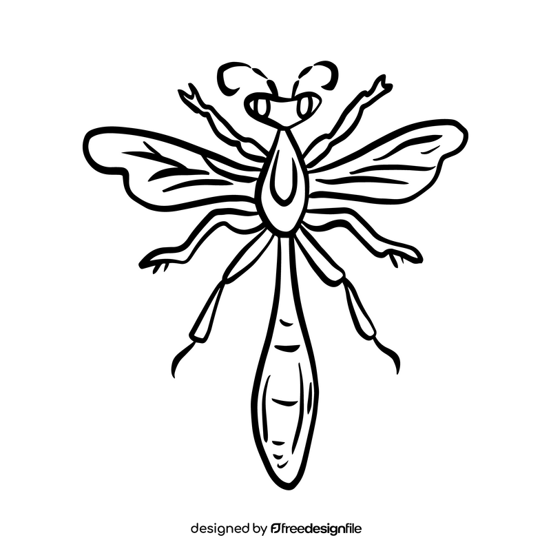 Wasp black and white clipart