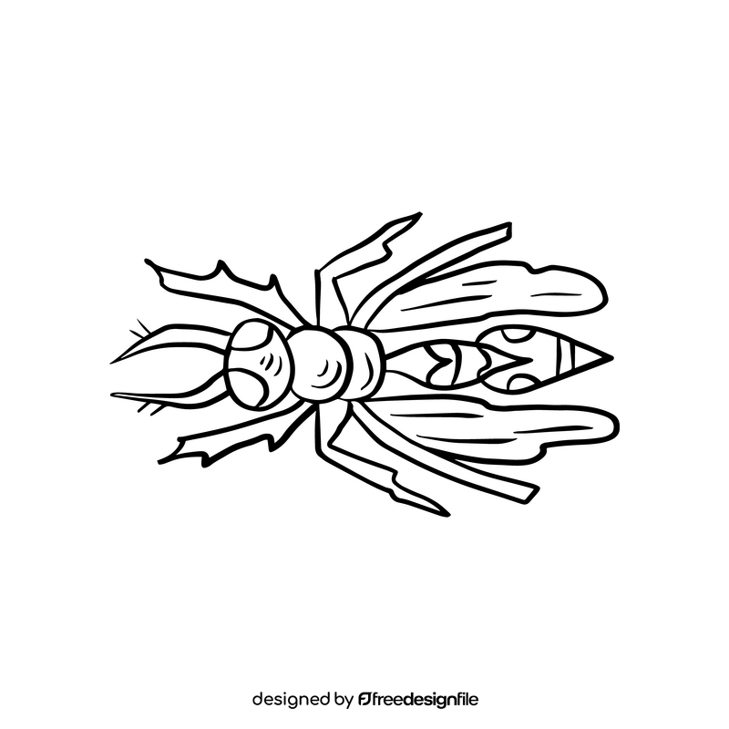 Free wasp black and white clipart