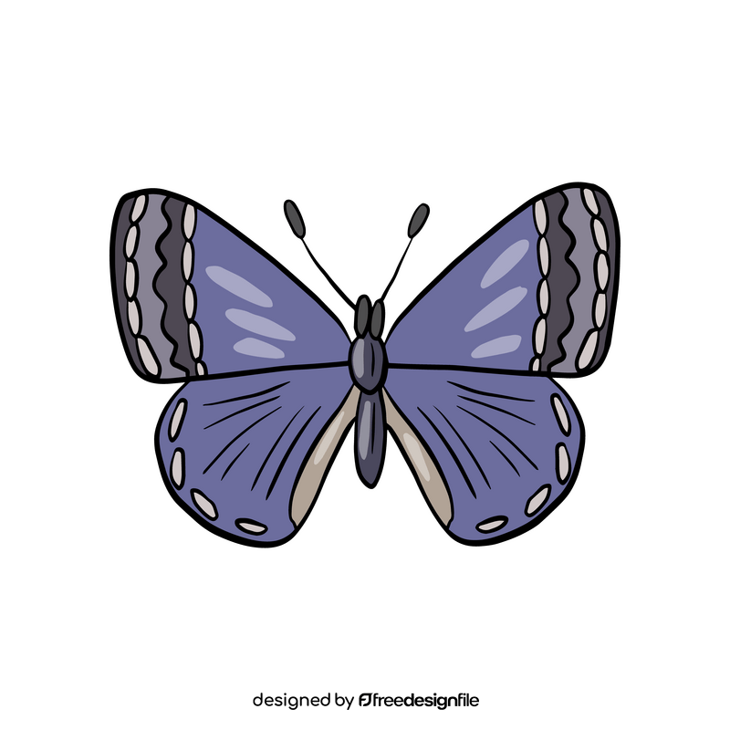Blue moth insect clipart